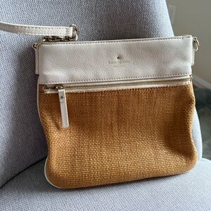 Kate Spade White and Rattan Crossbody